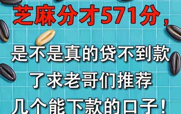 芝麻分才571分,是不是真的贷不到款了?求老哥们推荐几个能下款的口子!