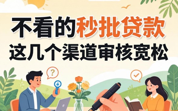 揭秘2026不看的秒批贷款，这几个渠道审核宽松