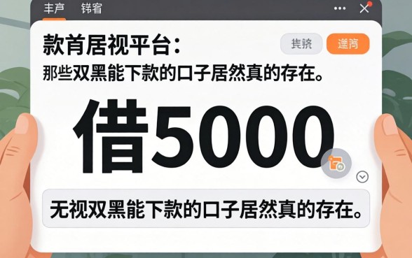 我试了能借5000的平台，那些无视双黑能下款的口子居然真的存在