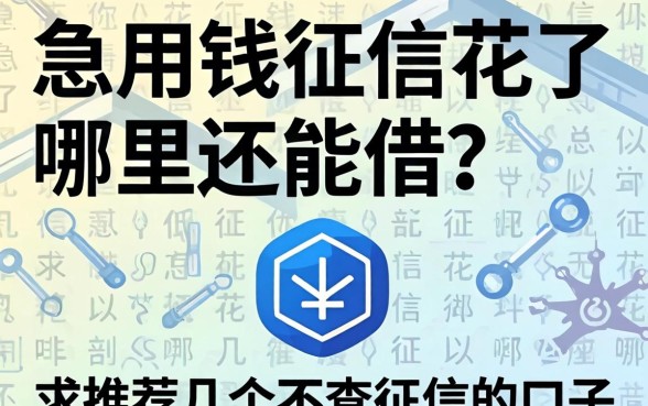 急用钱征信花了哪里还能借?求推荐几个不查征信的口子!