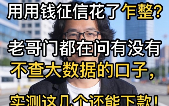 急用钱征信花了咋整？老哥们都在问有没有不查大数据的口子，实测这几个还能下款！