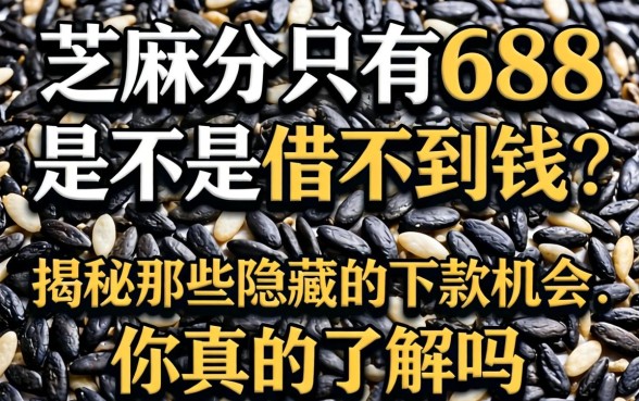 芝麻分只有688是不是借不到钱？揭秘那些隐藏的下款机会，你真的了解吗？