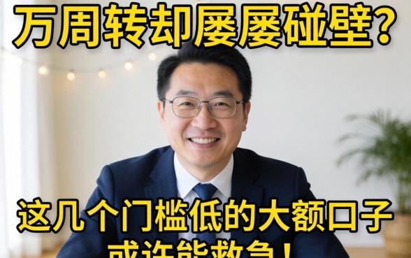 急需五万周转却屡屡碰壁？这几个门槛低的大额口子或许能救急！