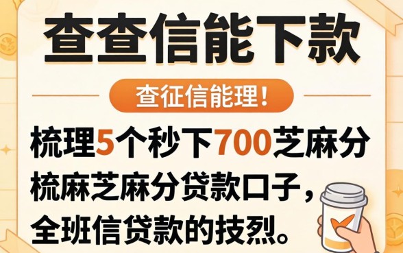最近不查征信能下款的,梳理5个秒下700芝麻分贷款口子