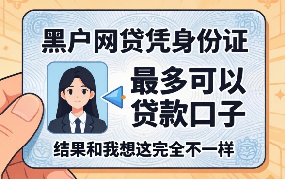 我试了那些黑户网贷凭身份证最多可以贷款的口子，结果和我想的完全不一样