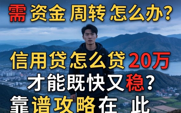 急需资金周转怎么办？信用贷怎么贷20万才能既快又稳？靠谱攻略在此