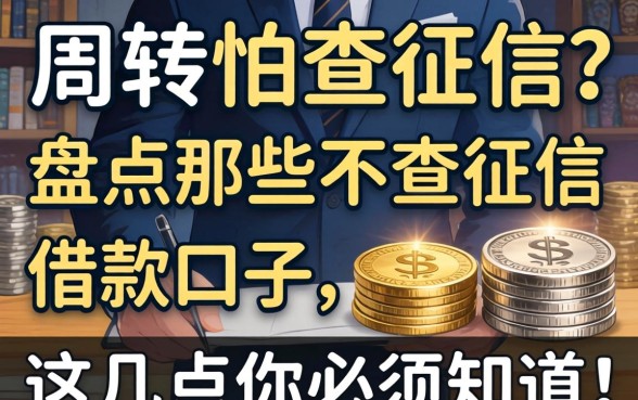 急需周转又怕查征信？盘点那些不查征信的借款口子，这几点你必须知道！