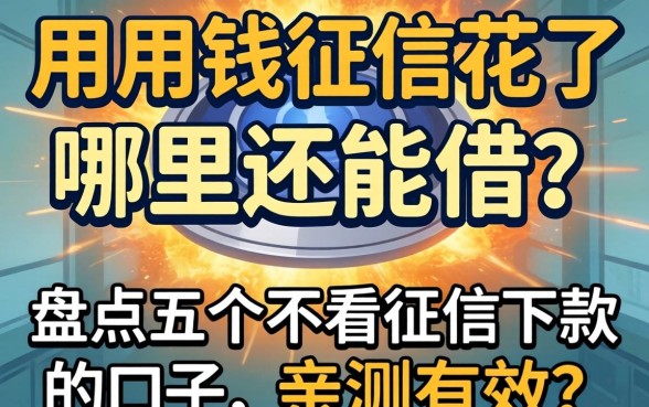 急用钱征信花了哪里还能借？盘点五个不看征信下款的口子，亲测有效！