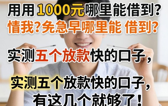 急用1000元哪里能借到?实测五个放款快的口子,有这几个就够了!