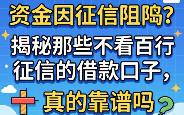 急需资金却因征信受阻？揭秘那些不看百行征信的借款口子，真的靠谱吗？