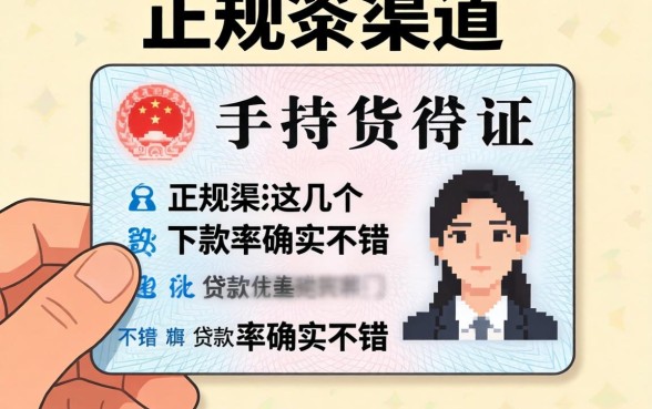 贷款需要手持身份证的正规渠道,这几个下款率确实不错