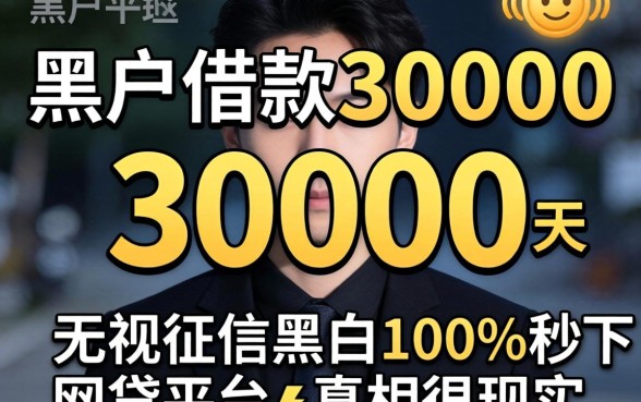 我试了2026年黑户借款30000的平台，发现无视征信黑白100%秒下网贷平台的真相很现实
