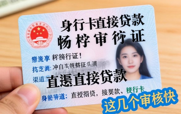 盘点凭身份证银行卡直接贷款的渠道,这几个审核快