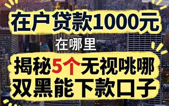 黑户贷款1000元在哪，揭秘5个无视双黑能下款的口子