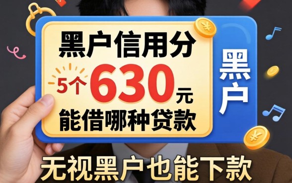 黑户信用分630能借哪种贷款，整合5个无视黑户也能下款的口子