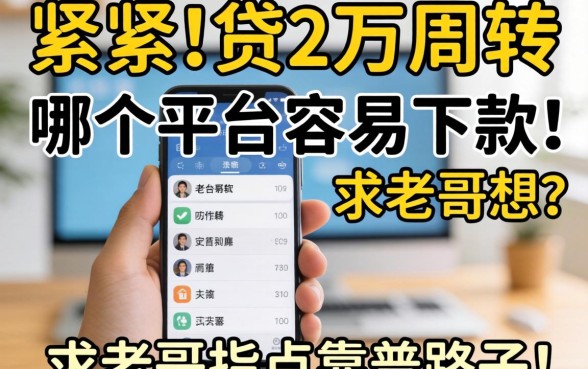 手头紧想贷2万周转,哪个平台容易下款?求老哥指点靠谱路子!