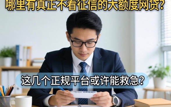 急需资金周转？哪里有真正不看征信的大额度网贷？这几个正规平台或许能救急