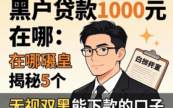 黑户贷款1000元在哪，揭秘5个无视双黑能下款的口子