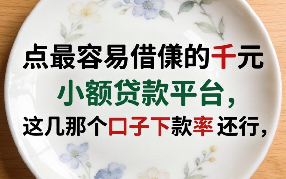 盘点最容易借款的千元小额贷款平台，这几个口子下款率还行