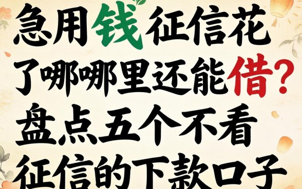 急用钱征信花了哪里还能借？盘点五个不看征信的下款口子