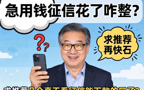 急用钱征信花了咋整?求推荐几个真不看征信能下款的口子!