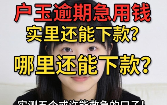 黑户当前逾期急用钱,哪里还能下款?实测五个或许能救急的口子!