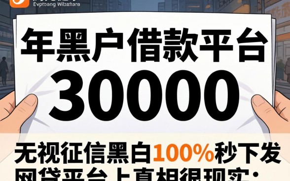 我试了2026年黑户借款30000的平台，发现无视征信黑白100%秒下网贷平台的真相很现实