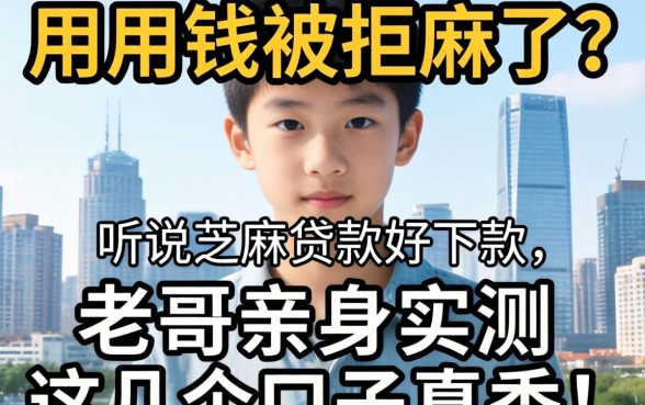 急用钱被拒麻了？听说芝麻贷款好下款，老哥亲身实测这几个口子真香！