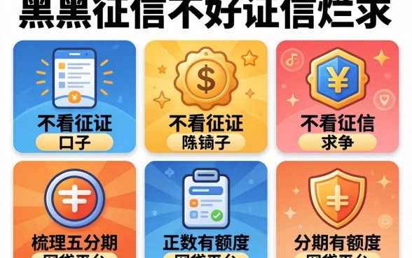 征信黑征信不好征信烂求不看征信的口子，梳理五个分期有额度的网贷平台
