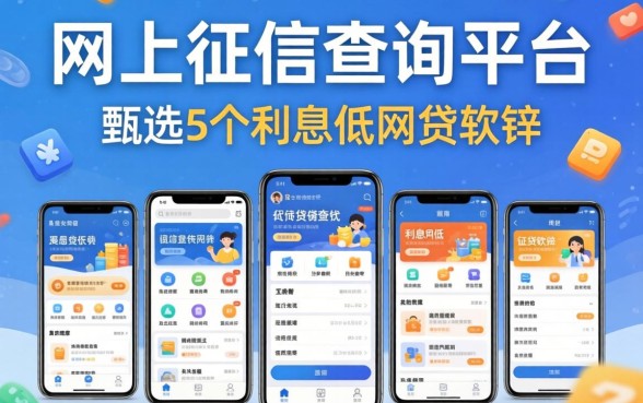 网上免费征信查询平台,甄选5个利息低的网贷软件