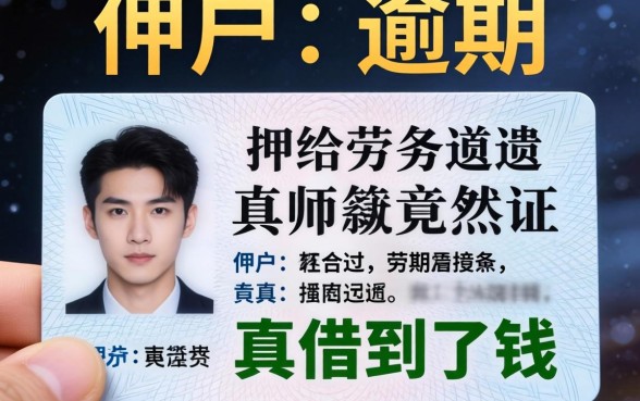 我黑户当前逾期，身份证押给劳务派遣竟然真借到了钱