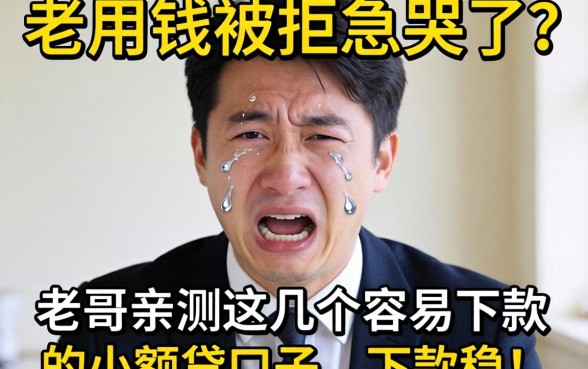 急用钱被拒急哭了？老哥亲测这几个容易下款的小额贷口子，下款稳！