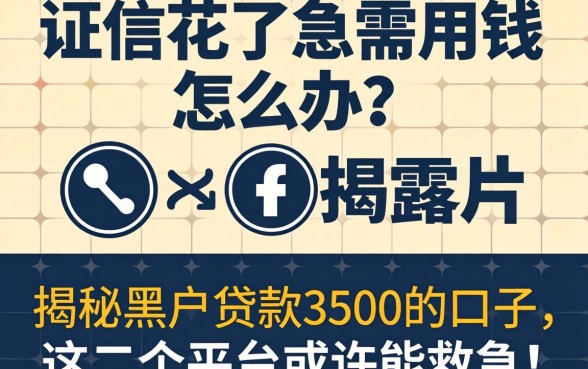 征信花了急需用钱怎么办？揭秘黑户贷款3500的口子，这几个平台或许能救急！