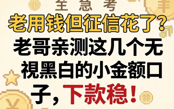 急用钱但征信花了？老哥亲测这几个无视黑白的小额口子，下款稳！