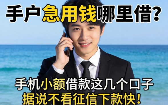 黑户急用钱哪里借?手机小额借款这几个口子据说不看征信下款快!