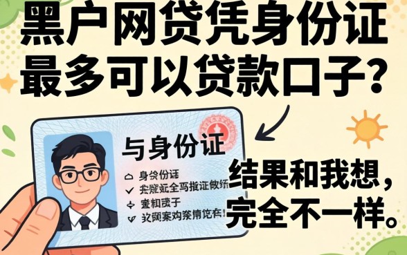 我试了那些黑户网贷凭身份证最多可以贷款的口子，结果和我想的完全不一样