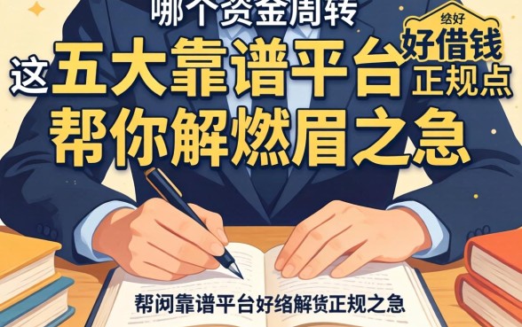 急需资金周转？哪个网络平台好借钱正规点？这五大靠谱平台帮你解燃眉之急