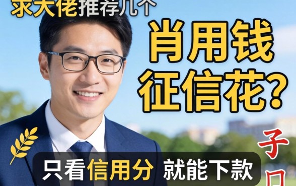 急用钱征信花？求大佬推荐几个只看信用分就能下款的口子！
