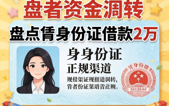 急需资金周转?盘点凭身份证借款2万的正规渠道