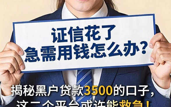 征信花了急需用钱怎么办？揭秘黑户贷款3500的口子，这几个平台或许能救急！