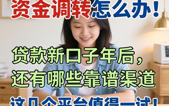 急需资金周转怎么办？贷款新口子2026年后还有哪些靠谱渠道？这几个平台值得一试！
