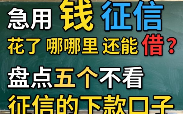急用钱征信花了哪里还能借？盘点五个不看征信的下款口子