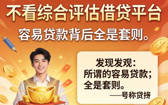 我试了那些号称不看综合评估的借钱平台，发现所谓的容易贷款背后全是套路
