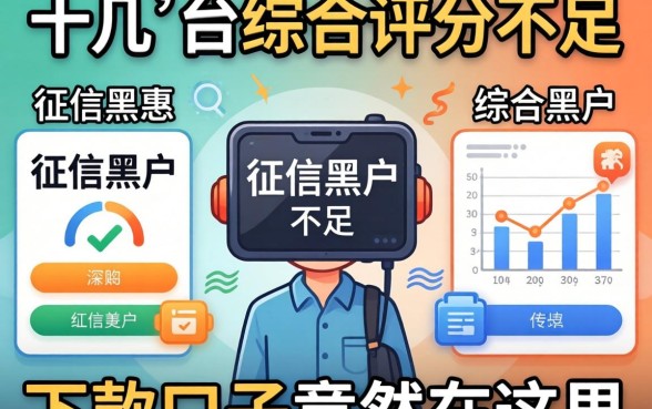 我试了十几个平台，发现征信黑户和综合评分不足的下款口子竟然在这里