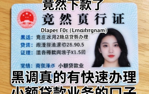 我用一张临时身份证竟然下款了,黑户真的有快速办理小额贷款业务的口子吗