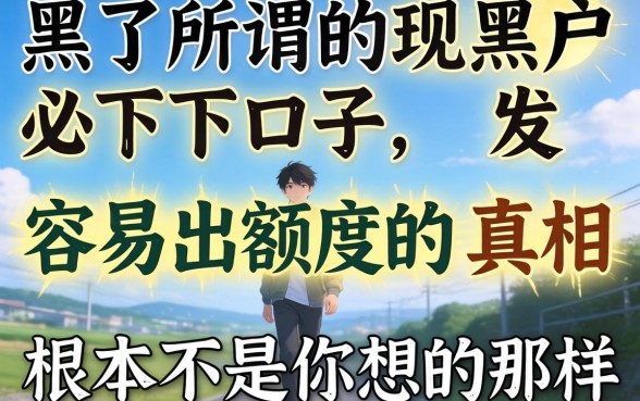 我试了所谓的黑户必下口子,发现容易出额度的真相根本不是你想的那样