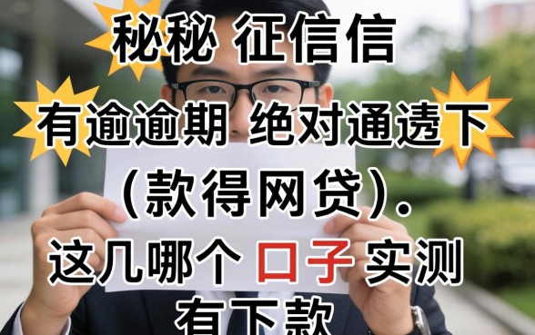 揭秘征信有逾期绝对通过下款得网贷，这几个口子实测有下款