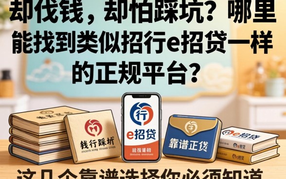 急需用钱却怕踩坑？哪里能找到类似招行e招贷一样的正规平台？这几个靠谱选择你必须知道