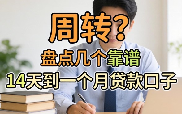 急需周转？盘点几个靠谱的14天到一个月贷款口子