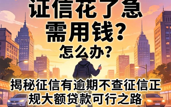 征信花了急需用钱怎么办？揭秘征信有逾期不查征信正规大额贷款的可行之路